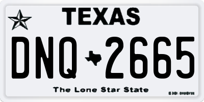 TX license plate DNQ2665