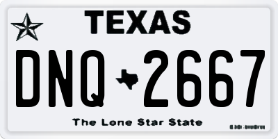 TX license plate DNQ2667
