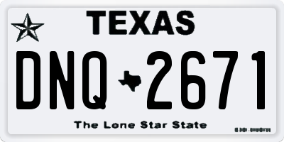 TX license plate DNQ2671