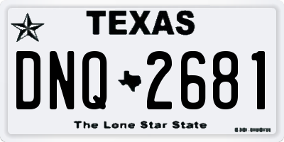 TX license plate DNQ2681