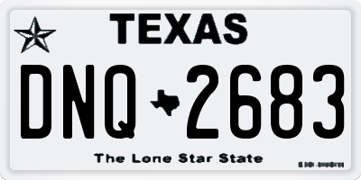 TX license plate DNQ2683