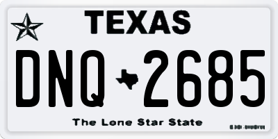 TX license plate DNQ2685