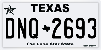 TX license plate DNQ2693