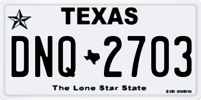 TX license plate DNQ2703