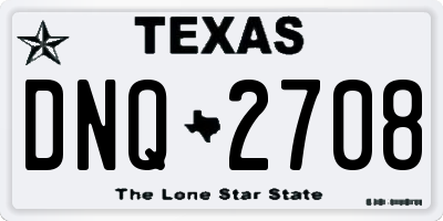 TX license plate DNQ2708