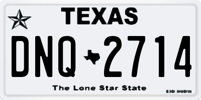 TX license plate DNQ2714
