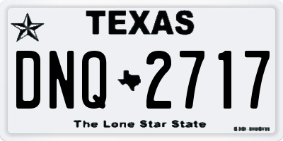 TX license plate DNQ2717