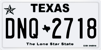 TX license plate DNQ2718