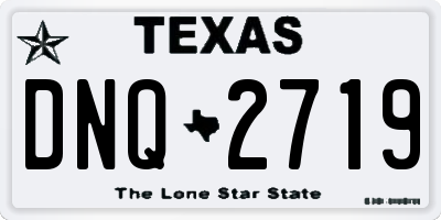 TX license plate DNQ2719