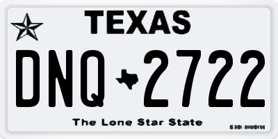 TX license plate DNQ2722