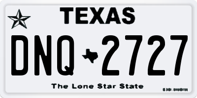 TX license plate DNQ2727