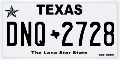 TX license plate DNQ2728