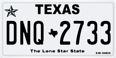 TX license plate DNQ2733