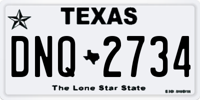 TX license plate DNQ2734