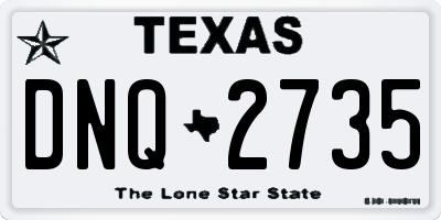 TX license plate DNQ2735