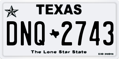 TX license plate DNQ2743