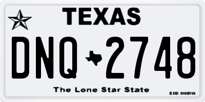 TX license plate DNQ2748