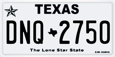 TX license plate DNQ2750