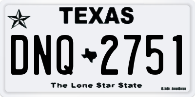 TX license plate DNQ2751