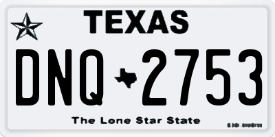 TX license plate DNQ2753