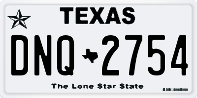 TX license plate DNQ2754