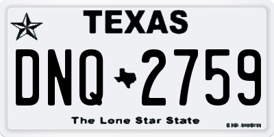 TX license plate DNQ2759
