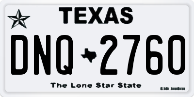 TX license plate DNQ2760