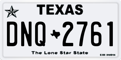 TX license plate DNQ2761