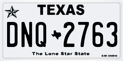 TX license plate DNQ2763