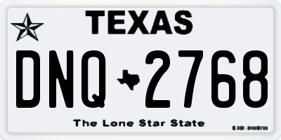 TX license plate DNQ2768