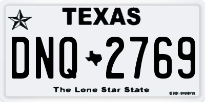 TX license plate DNQ2769