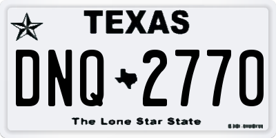 TX license plate DNQ2770