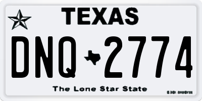 TX license plate DNQ2774