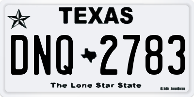 TX license plate DNQ2783