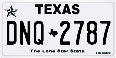 TX license plate DNQ2787
