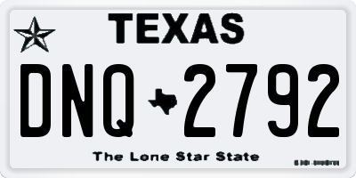TX license plate DNQ2792