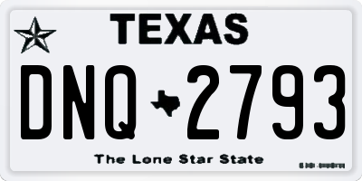 TX license plate DNQ2793