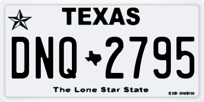 TX license plate DNQ2795