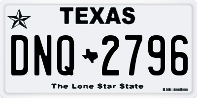 TX license plate DNQ2796