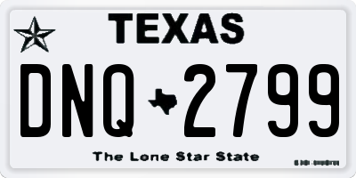 TX license plate DNQ2799