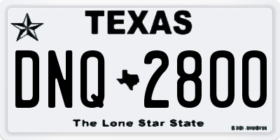 TX license plate DNQ2800