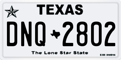 TX license plate DNQ2802