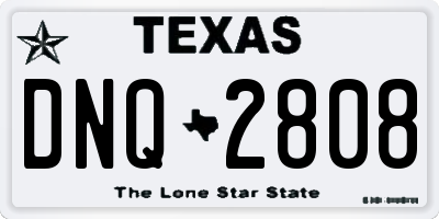 TX license plate DNQ2808
