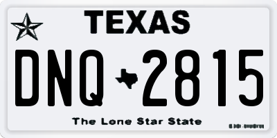 TX license plate DNQ2815
