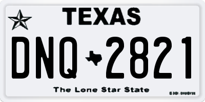 TX license plate DNQ2821