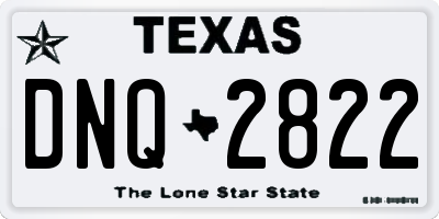 TX license plate DNQ2822