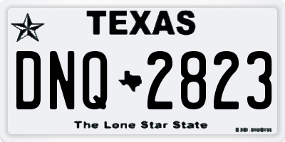 TX license plate DNQ2823