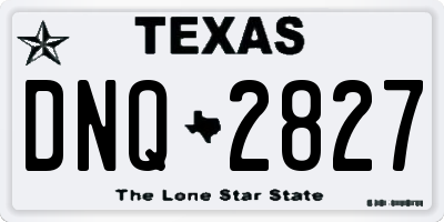 TX license plate DNQ2827