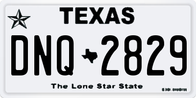 TX license plate DNQ2829