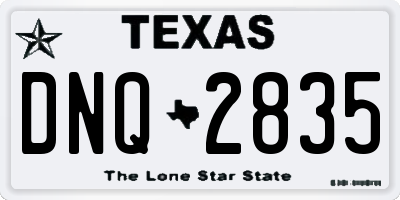 TX license plate DNQ2835